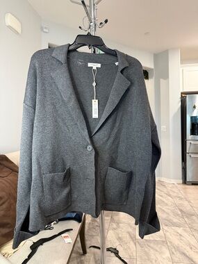 Max Studio Charcoal Gray Knit Blazer